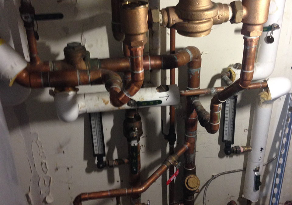 newly installed plumbing pipes