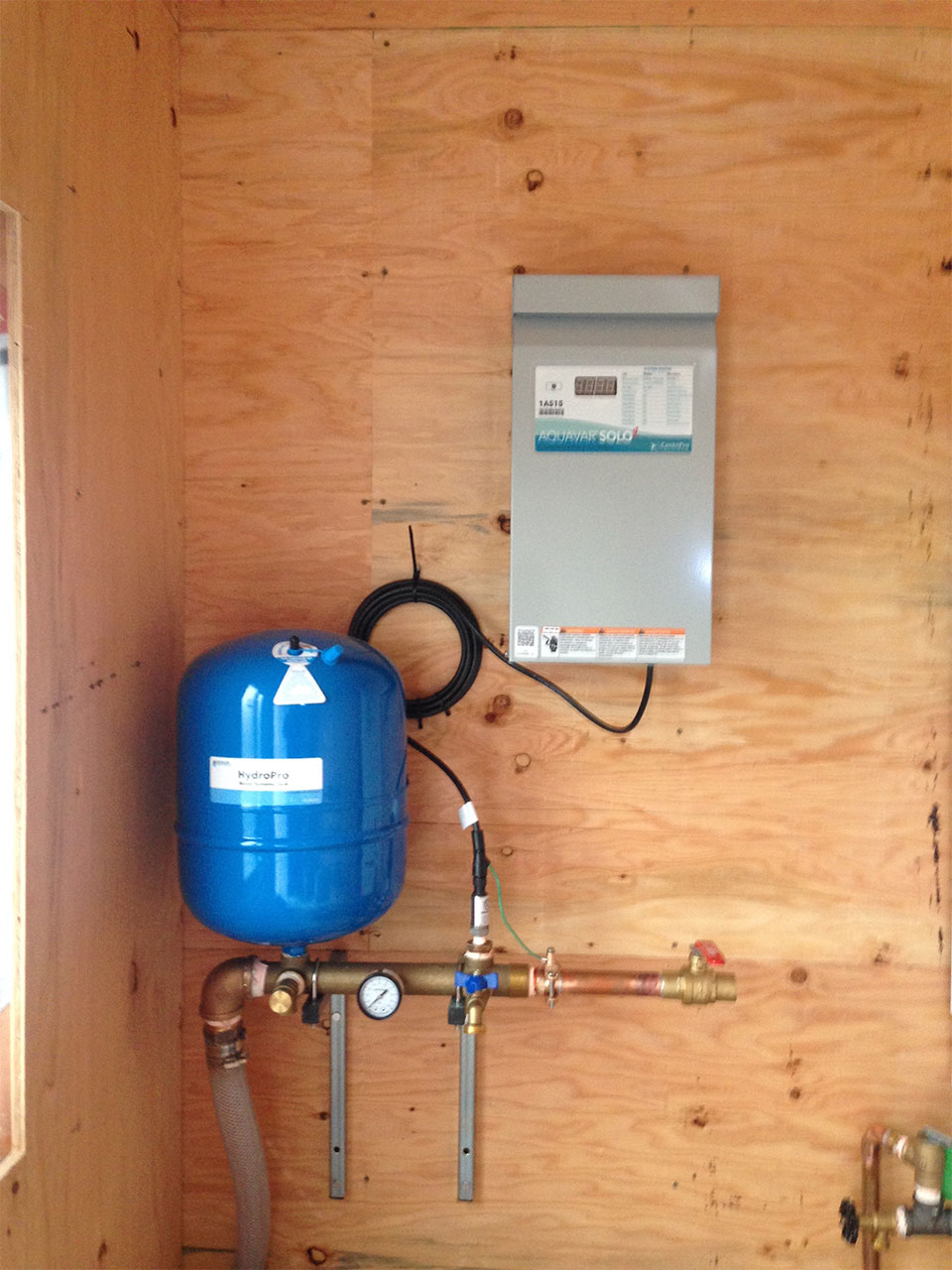 newly installed water pressure control system