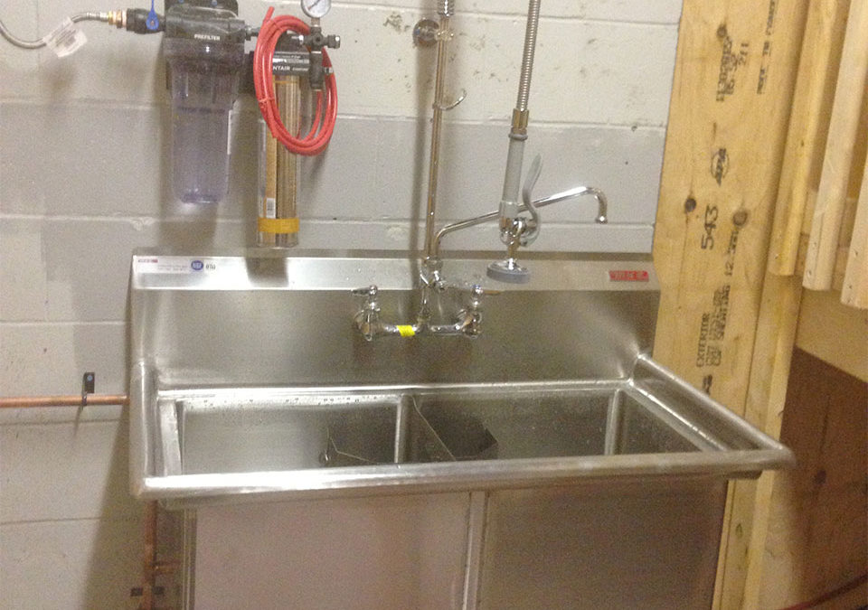 newly installed commercial sink