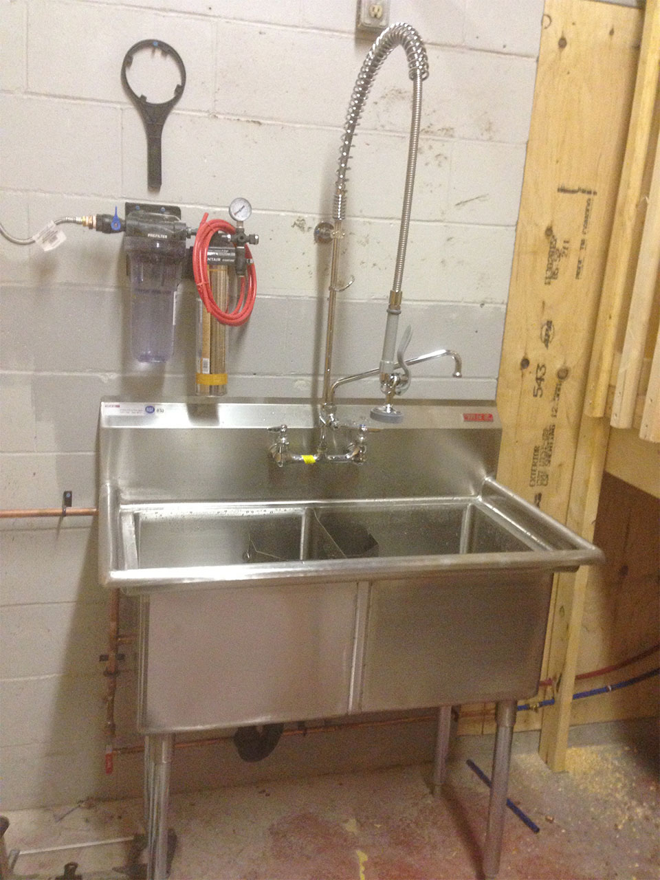 newly installed commercial sink