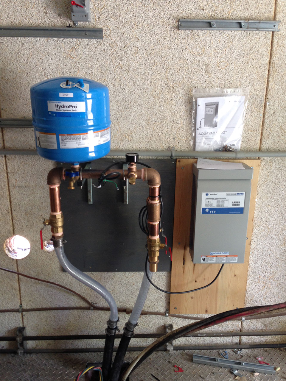 newly installed water pressure control system