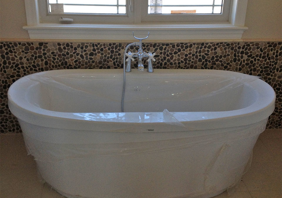 newly installed bathtub