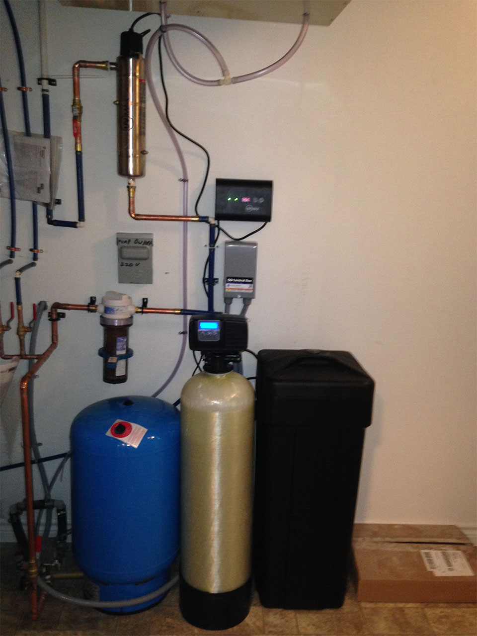 UV water treatment with water softener filtration system